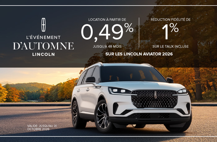 Bannière de Lincoln Aviator 2026